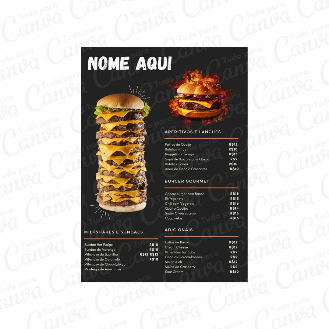 400 Artes Premium Para Hamburgueria - 100% Editável Canva - MODOUP