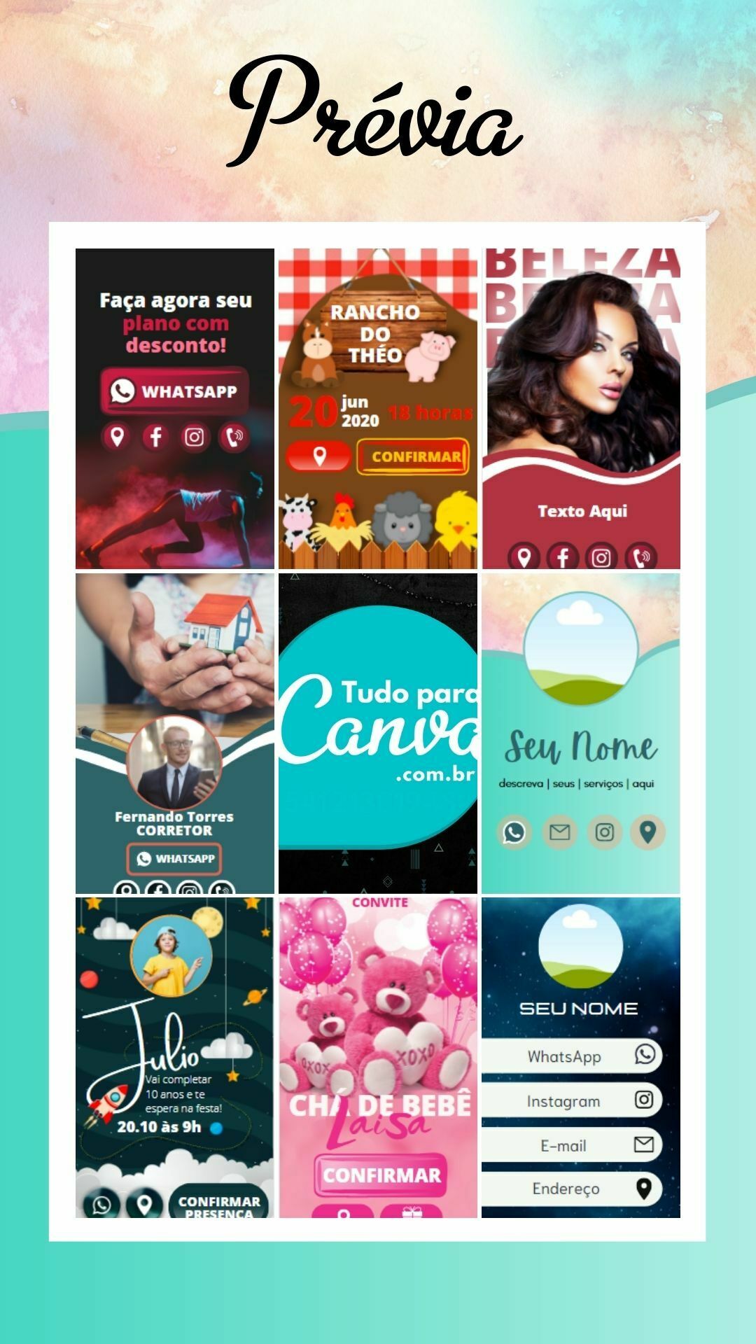 Cartões E Convites Interativos Artes Para Canva Tudo Para Canva 5573