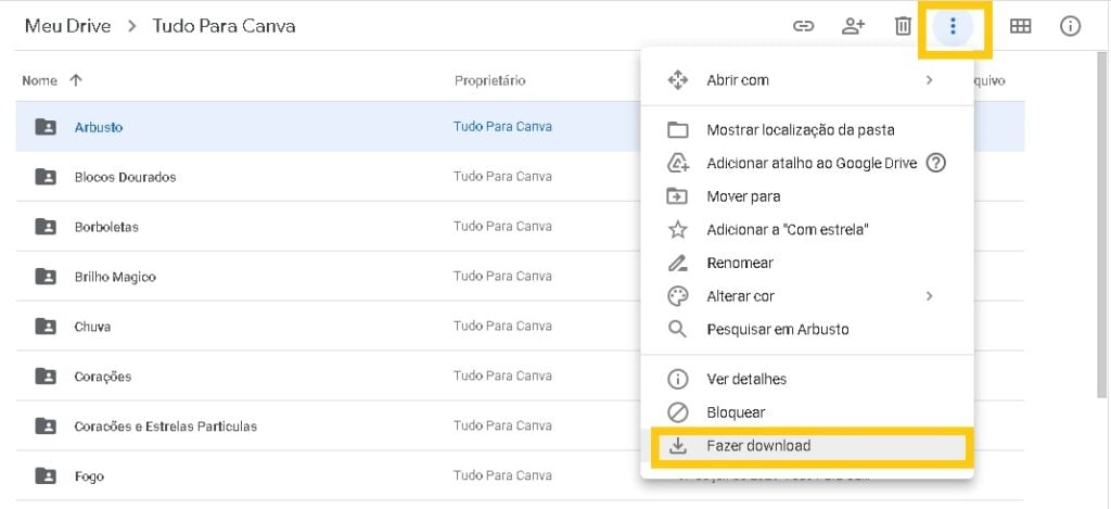 Tutorial - como baixar imagens do Google Drive