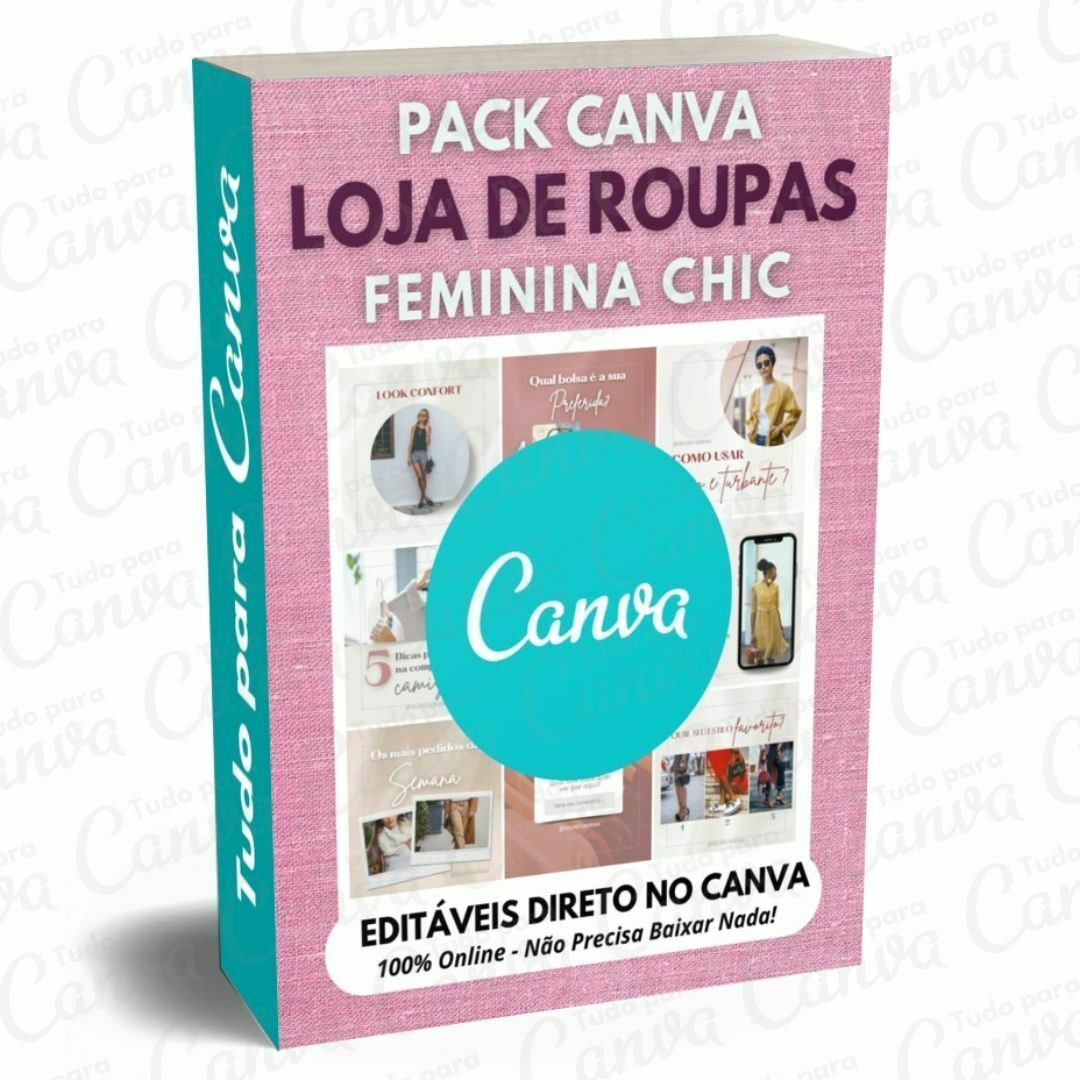 Pack Editável Loja De Roupas Feminina Chic Tudo Para Canva 1647